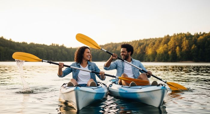 A couple deepening their connection by sharing new activities, which helps maintain long-term desire.