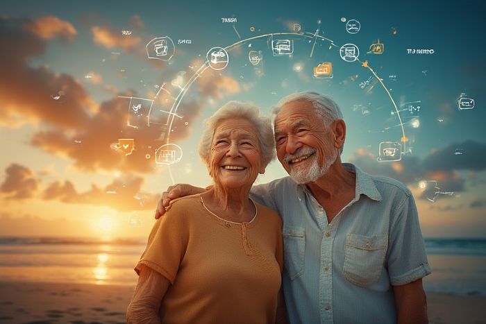 Successful retirement planning financial security senior couple lifestyle