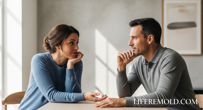 Partners practicing healthy communication and conflict resolution for emotional intimacy
