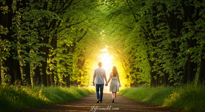 Partners walking together symbolizing relationship journey and emotional connection ahead