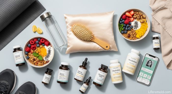 Prevention strategies for hair loss including nutrition exercise and stress management