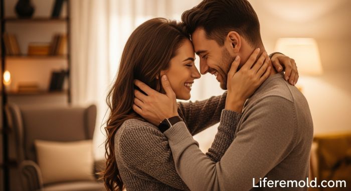 Couple experiencing deep emotional connection and intimacy