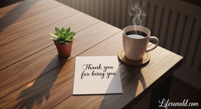 Handwritten appreciation note showing gratitude in relationships for emotional intimacy