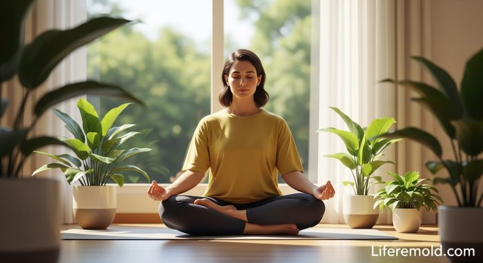 Person meditating and finding inner peace