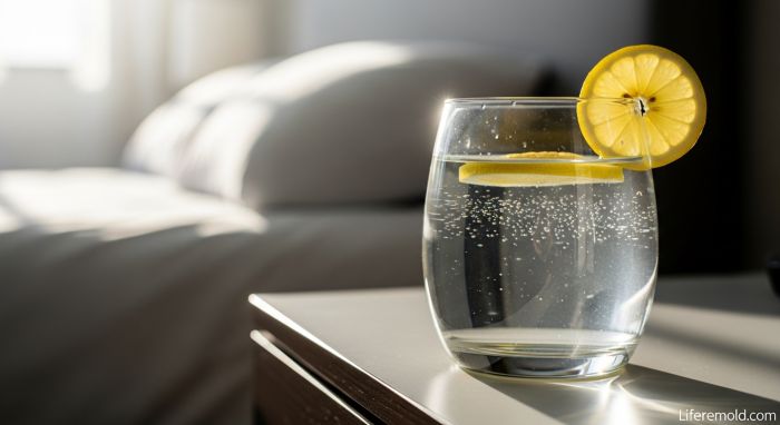 Fresh morning water for hydration to prevent fatigue and tiredness
