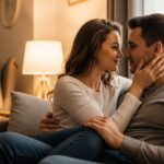 Couple sharing emotional intimacy and deep connection while sitting together