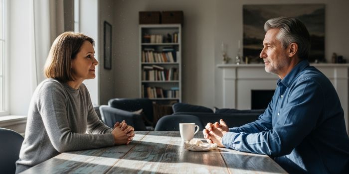 Couple practicing active listening during disagreement and conflict resolution