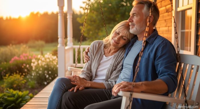 Mature couple maintaining emotional intimacy over years together