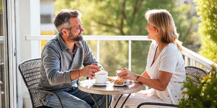 Couple practicing morning communication routine to strengthen relationship daily