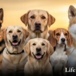 Five most loyal dog breeds including German Shepherd, Labrador, Akita, Golden Retriever, and Beagle