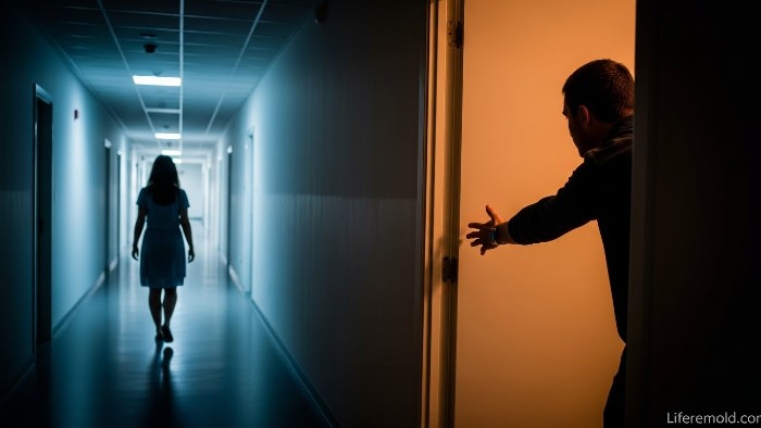 Woman walking away while man reaches out showing relationship breakdown