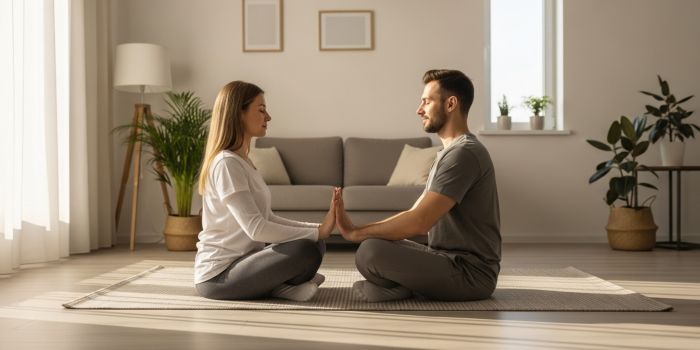 Couple practicing mindful communication and active listening exercises