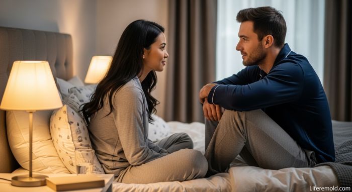 Couple spending quality time together having meaningful conversation