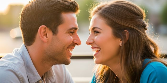 Happy couple enjoying emotional connection from good listening habits