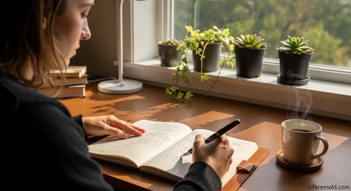 Person journaling for self-reflection and personal growth