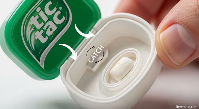 Proper way to use Tic Tac lid dispenser for one mint at a time