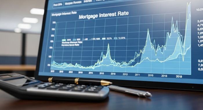 Mortgage rate comparison chart showing interest percentages