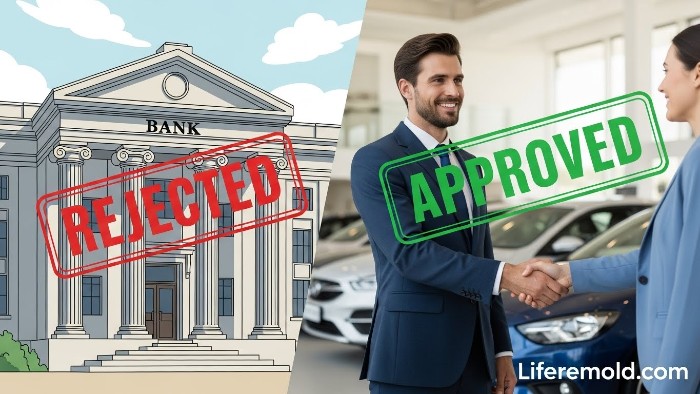 Diagram showing the difference between bank loans and dealer financing