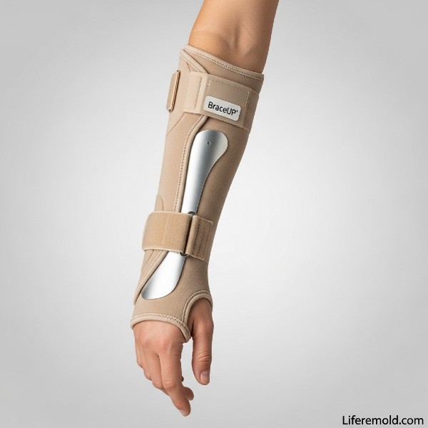 Extended forearm carpal tunnel brace for nighttime sleep support