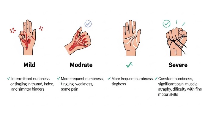 Understanding mild moderate and severe carpal tunnel syndrome symptoms