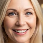 Woman with clear vision after successful cataract surgery smiling confidently