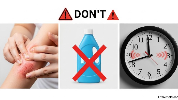 Common mistakes when trying to get hair dye off skin including harsh scrubbing and using bleach