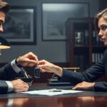 Attractive woman hesitating to sign in house financing contract for luxury car