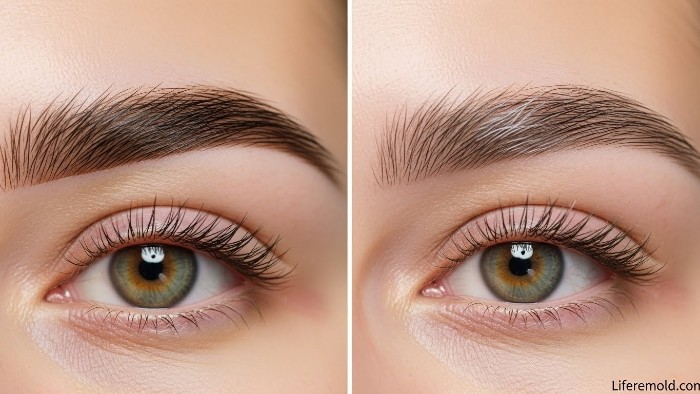 Eyebrow tattoo laser removal frosting effect