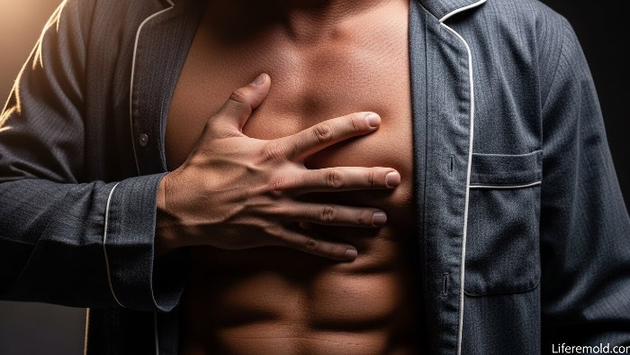 Chest pain symptoms that mimic a heart attack caused by severe GERD.