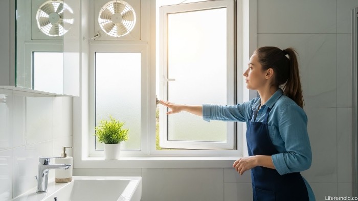  Well-ventilated bathroom preventing mold growth and musty smell