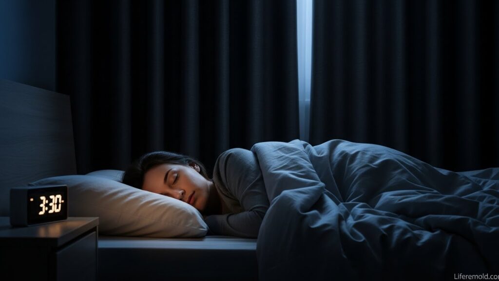 Woman achieving quality sleep with seasonal bedroom environment adjustments