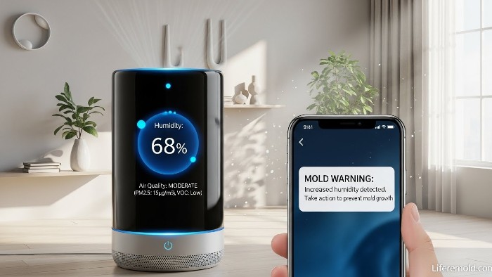 Smart home sensors and apps monitoring for mold and humidity levels