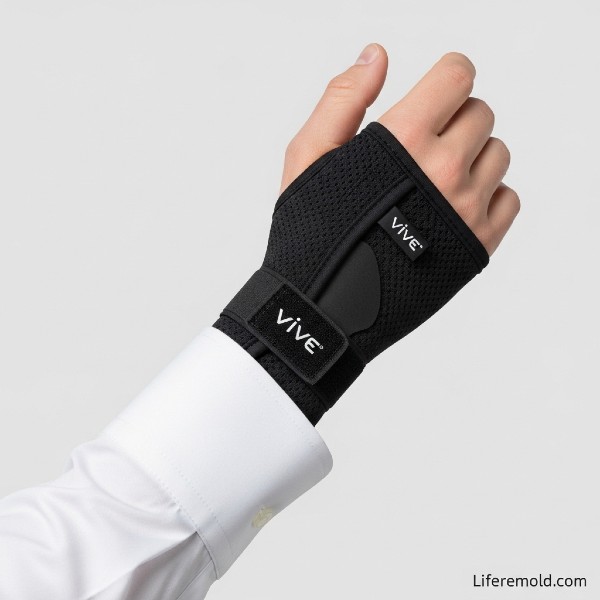 Discrete wrist brace for working and daytime carpal tunnel support