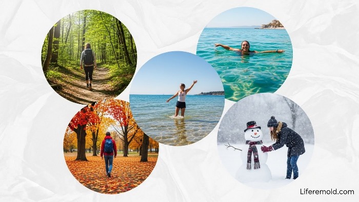 Active person enjoying outdoor activities throughout all seasons