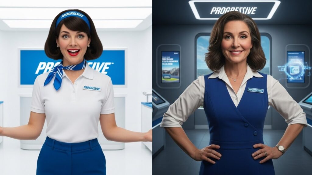 How old is the progressive lady comparison photos 2008 vs 2026