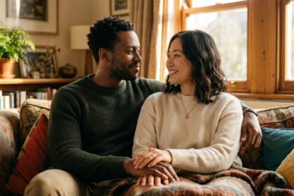 Emotional intimacy between partners showing vulnerability and trust