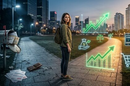Person building multiple income streams with charts, money growth, and wealth strategy in 2026