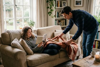 Couple showing silent love through meaningful actions and emotional presence