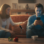 A couple sitting on a couch where the woman reaches toward the man who is absorbed in his phone, illustrating the habit that secretly weakens relationships