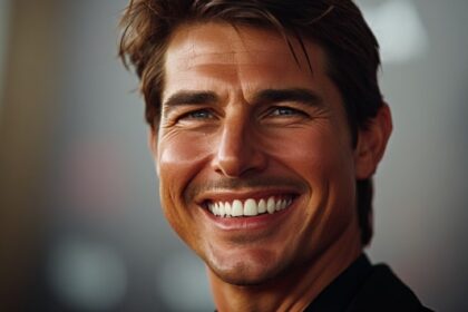 Tom Cruise smiling showing his unique middle tooth dental alignment
