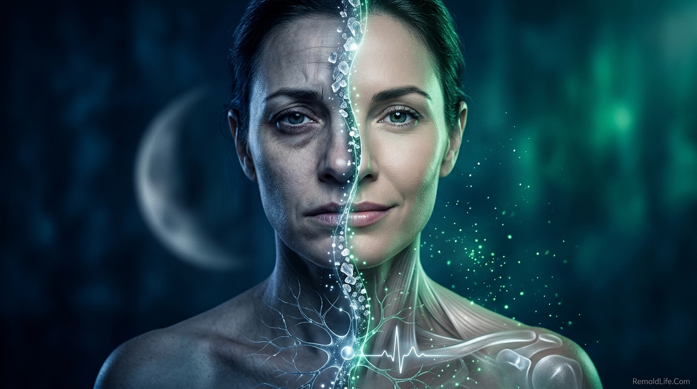 Magnesium benefits feature image showing transformation from fatigue to calm energy